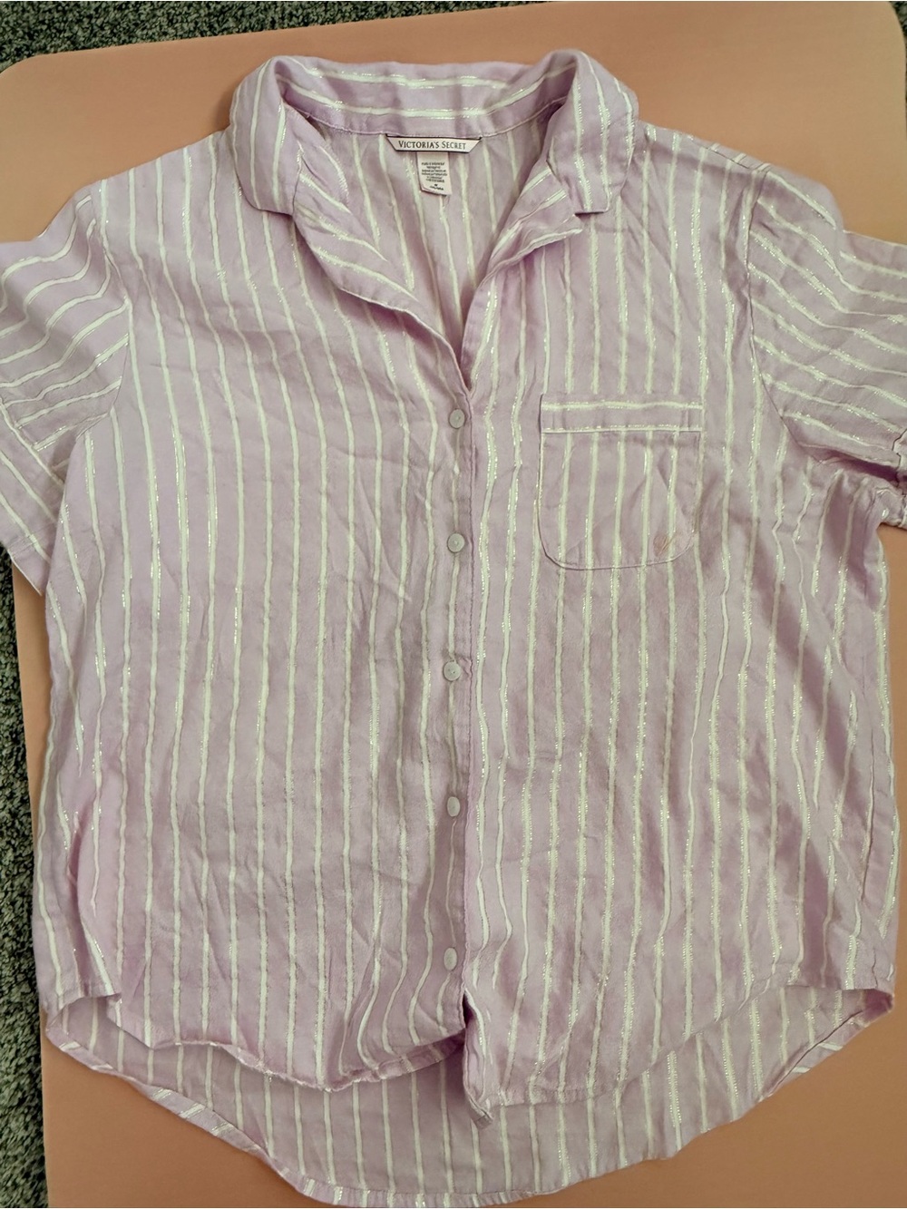 Victoria's Secret Lavender and White Striped Lounge Top and bottom - Picture 5 of 6